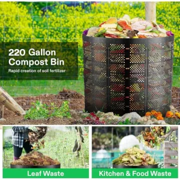 VIVOSUN 220 Gallon Outdoor Compost Bin Expandable Durable