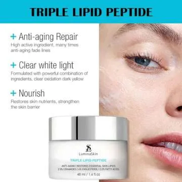 LuminaSkin Triple Lipid Peptide Cream - Anti-Aging & Hydrating Solution for Mature Skin