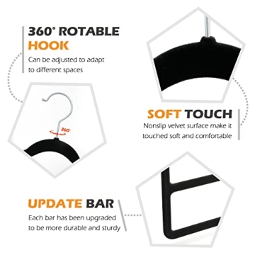 Myfolrena Velvet Hangers - Space Saving & Non-Slip for Clothes