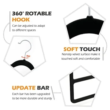 Myfolrena Velvet Hangers - Space Saving & Non-Slip for Clothes