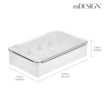 mDesign Plastic Stackable Eyeglass Case Storage Organizer with Hinged Lid for Unisex Sunglasses, Rea...