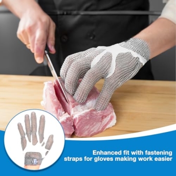 Caprihom Chainmail Glove Cut Resistant Stainless Steel Protection
