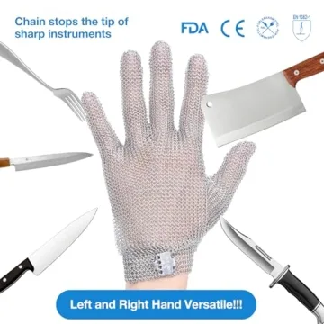 Caprihom Chainmail Glove Cut Resistant Stainless Steel Protection