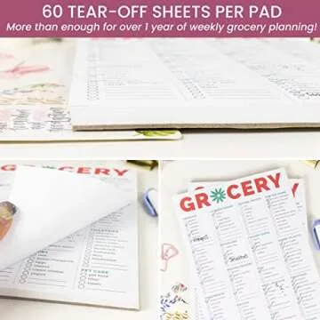 bloom daily planners Magnetic Grocery Shopping List To-Do Pad - Weekly Planning Food Organizer / Tear-Off Notepad Hanging Checklist for Fridge - 6” x 9”