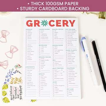 bloom daily planners Magnetic Grocery Shopping List To-Do Pad - Weekly Planning Food Organizer / Tear-Off Notepad Hanging Checklist for Fridge - 6” x 9”