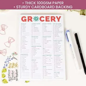 bloom daily planners Magnetic Grocery Shopping List To-Do Pad - Weekly Planning Food Organizer / Tear-Off Notepad Hanging Checklist for Fridge - 6” x 9”