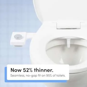 TUSHY Fresh Bidet: Ultra Slim Toilet Seat Attachment (Non-Electric Self-Cleaning Hygienic Nozzle) Easy DIY Install <10 Min | Adjustable Water Pressure, Bamboo Knob