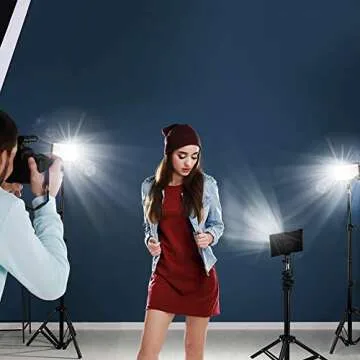 3 Packs Obeamiu LED Video Light Set with Adjustable Tripod