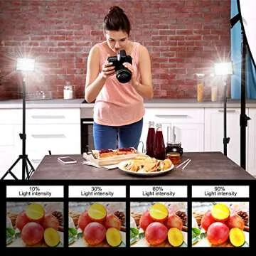 3 Packs Obeamiu LED Video Light Set with Adjustable Tripod