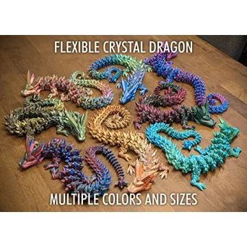 Medium 12" Rainbow Pearlescent Articulated Dragon