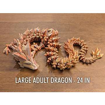 Medium 12" Rainbow Pearlescent Articulated Dragon