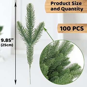 Hananona 100 Pcs Artificial Pine Branches for All Decor