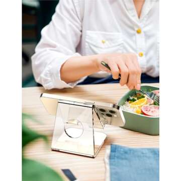 TOPGO Acrylic Cell Phone Stand, Clear Phone Holder for Office Desk, Vanity, Kitchen, Bedside Table, ...