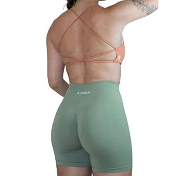 AUROLA Workout Sports Bras Women Athletic Removable Padded Backless Strappy Criss Cross Light Support Gym Fitness Yoga Crop Bra