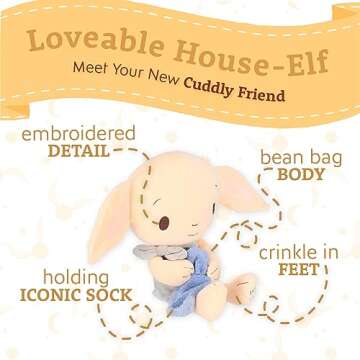 KIDS PREFERRED Harry Potter Dobby Plush Weighted Stuffed Animal The Lovable House Elf Holding His Iconic Sock for Babies, Toddlers, and Kids 15 inches