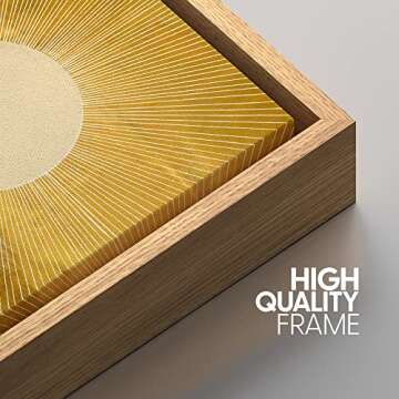 IDEA4WALL Framed Canvas Print Wall Art Rays of Light from Yellow Sun Astronomy & Space Cosmic Illustrations Modern Art Glam Scenic Multicolor Warm for Living Room, Bedroom, Office - 16"x24" Natural