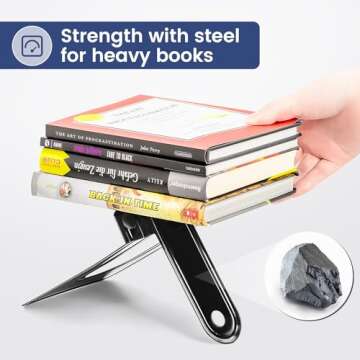 HappyHapi Book Ends, Book Ends Metal Bookends for Shelves,14 Pcs Book End to Hold Books Heavy Duty,B...