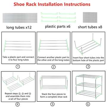Jucaifu Stackable Shoe Rack Perfect For Entryway Organization