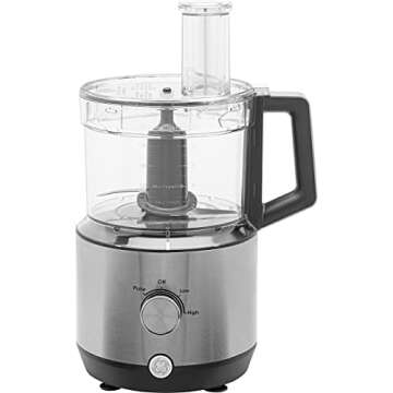 GE Food Processor | 12 Cup Capacity with Steel Blade & Shredding Disc | 3 Speed Control | Perfect fo...