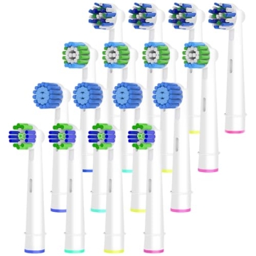 16pcs Replacement Brush Heads for Oral B Electric Toothbrushes - 4 Each of Precision, Cross, 3D Whit...