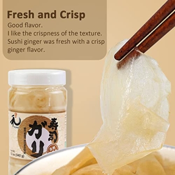 YUHO Pickled Sushi Ginger - Vegan & No MSG 12 oz