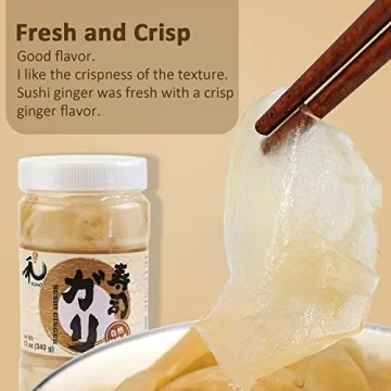 YUHO Pickled Sushi Ginger - Vegan & No MSG 12 oz