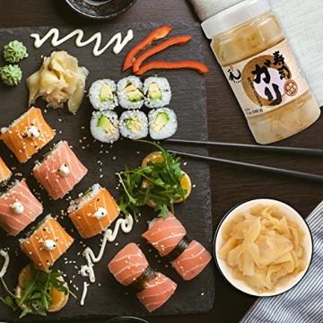 YUHO Pickled Sushi Ginger - Vegan & No MSG 12 oz