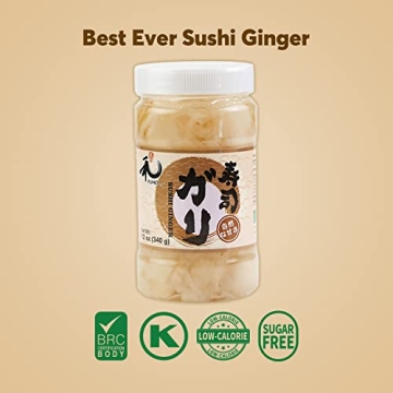 YUHO Pickled Sushi Ginger - Vegan & No MSG 12 oz