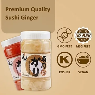 YUHO Pickled Sushi Ginger - Vegan & No MSG 12 oz