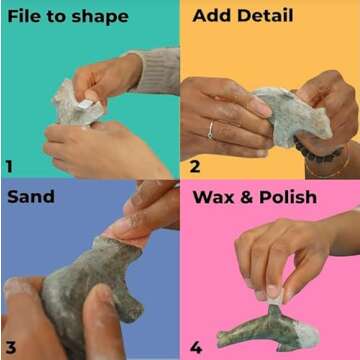 STUDIOSTONE CREATIVE DIY Arts & Crafts Carving Kit Kids Adults Elephant Sculpture Soapstone