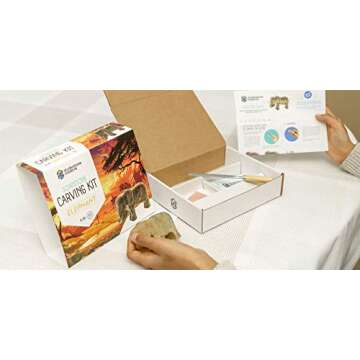 STUDIOSTONE CREATIVE DIY Arts & Crafts Carving Kit Kids Adults Elephant Sculpture Soapstone