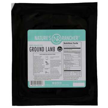 Nature’s Rancher, All Natural 100% Grass Fed Ground Lamb, 1 lb