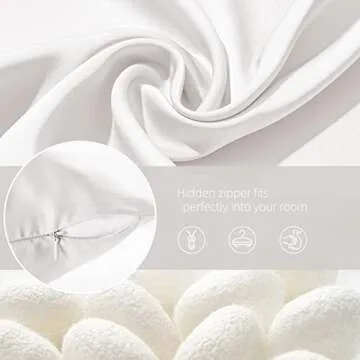 Silk Pillow Cases for Hair and Skin Mulberry Silk Pillow Cases Soft Both Sided Natural Silk Pillow Cases with Zipper Beauty Sleep Silk Pillowcase 1 Pack for Gift (Standard, White)