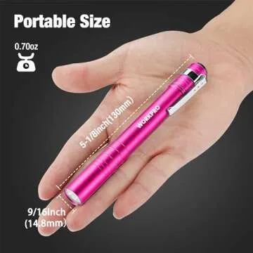 WORKPRO LED Pen Light, Aluminum Pen Flashlights, Pocket Flashlight with Clip for Inspection, Emergen...