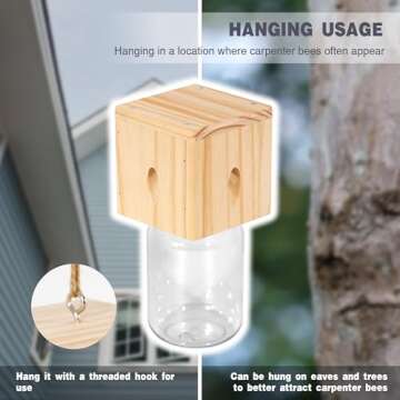 Wood Carpenter Bee Trap - Stylish and Effective Outdoors