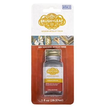 AMACO Brush N Leaf - Silver Leaf 1oz Bottle - Liquid Silver Leaf Paint for Metal Wood Ceramic and Mo...