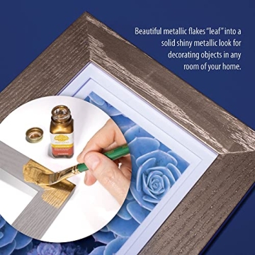 AMACO Brush N Leaf Liquid Silver Paint for Crafting Projects