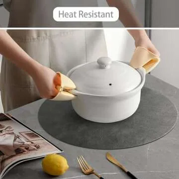 Univo Colors PU Leather Placemats Set of 6,15" Round Washed Cowhide Pattern Table Mats for Dining Table, Kitchen, Party Decoration(Black+Blue+Green+Reddish Brown+Red+Beige)