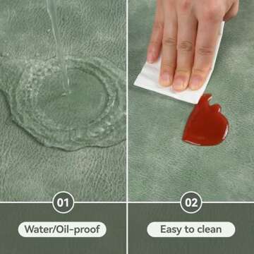 Univo Colors PU Leather Placemats Set of 6,15" Round Washed Cowhide Pattern Table Mats for Dining Table, Kitchen, Party Decoration(Black+Blue+Green+Reddish Brown+Red+Beige)