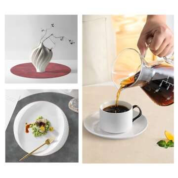 Univo Colors PU Leather Placemats Set of 6,15" Round Washed Cowhide Pattern Table Mats for Dining Table, Kitchen, Party Decoration(Black+Blue+Green+Reddish Brown+Red+Beige)