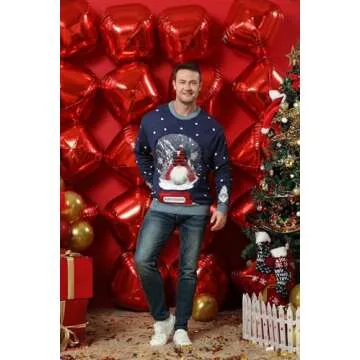 Men`s Ugly Christmas Sweater Unisex Women`s Funny Novelty Santa Pullover for Party Go Snow Gnome or Go Home Medium