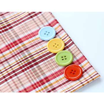 GANSSIA 1 Inch (25mm) 15 Colors Assorted Buttons Sewing Flatback Button Multicolors Pack of 90 with Box (Each Color 6 pcs)