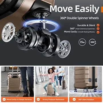 SHOWKOO Luggage Set - Durable Expandable Suitcase