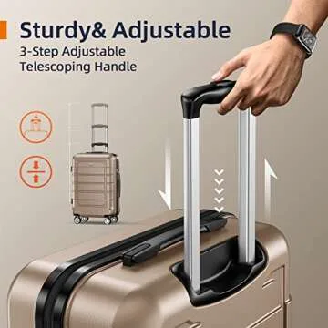 SHOWKOO Luggage Set - Durable Expandable Suitcase