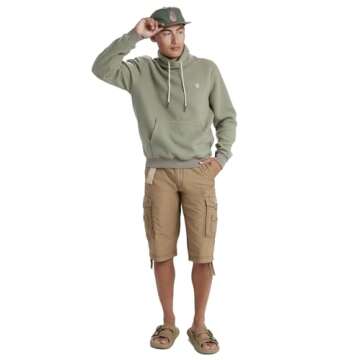 UNIONBAY mens Cordova Belted Messenger - Reg and Big Tall Sizes Cargo Shorts, Field, 38 US