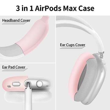 AIRSPO Airpods Max Case Cover, Silicone Case Cover for AirPods Max Headphones, Anti-Scratch Ear Pad ...