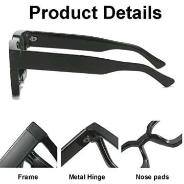 JOVAKIT Fashion Square Blue Light Glasses for Men Women Simple Designer Style Thick Frame Computer Eyeglasses Anti Eyestrain (Tortoise)