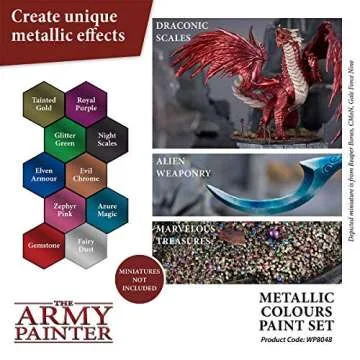 The Army Painter Metallic Paints Set - Acrylic Hobby Paint of 10 Metallic Colors - Includes Tainted ...