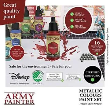 The Army Painter Metallic Paint Set - 10 Vivid Colors for Miniatures