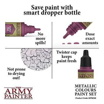 The Army Painter Metallic Paint Set - 10 Vivid Colors for Miniatures
